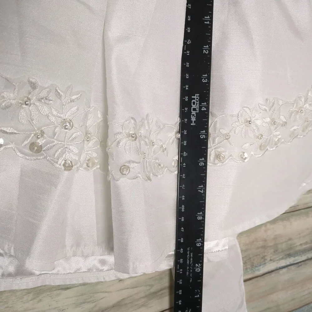 Lito Girls White Formal Dress Size Small Lace Sequin Pearl Communion